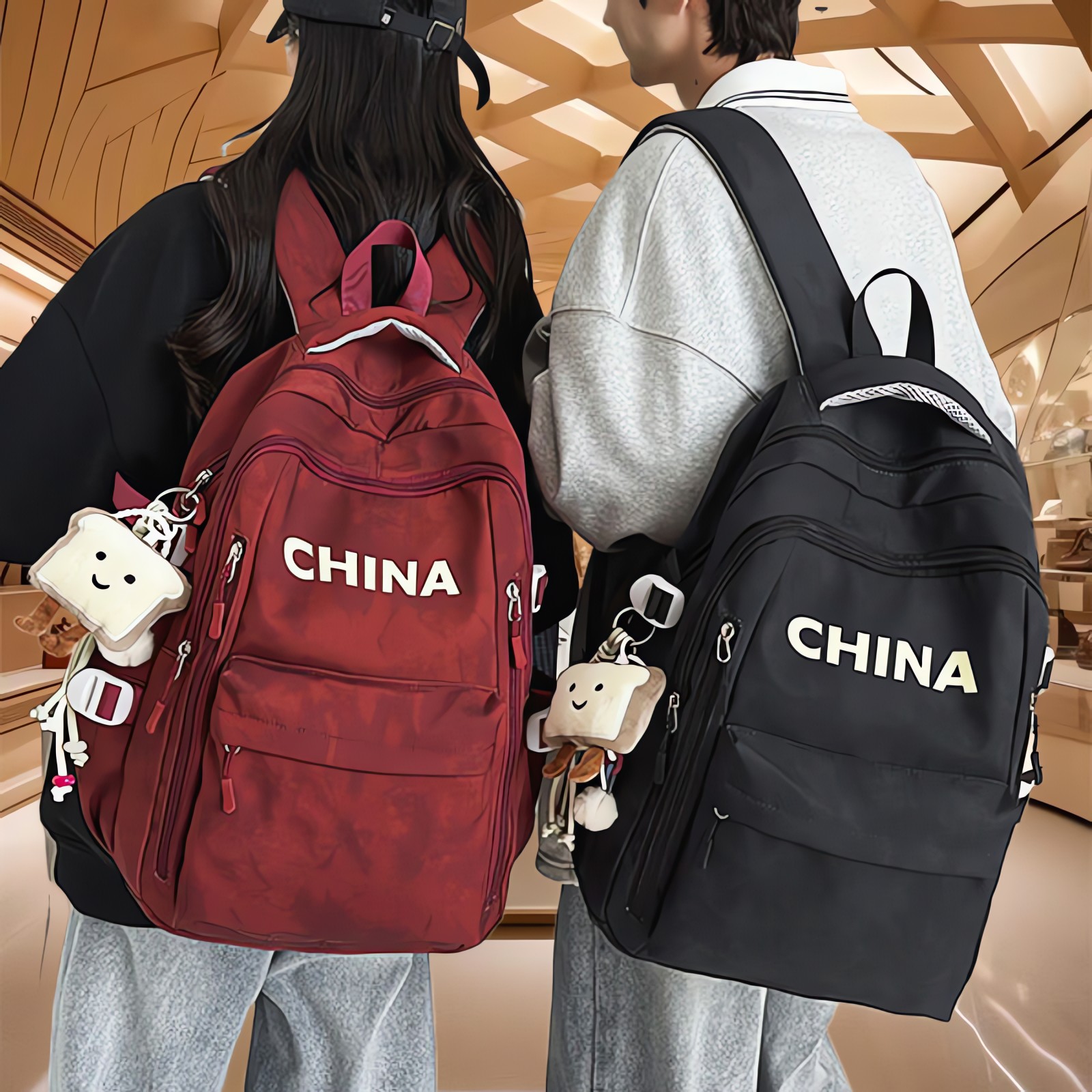 法国CsagKsag2025新款书包初中女生高中生护脊双肩包大学生电脑包