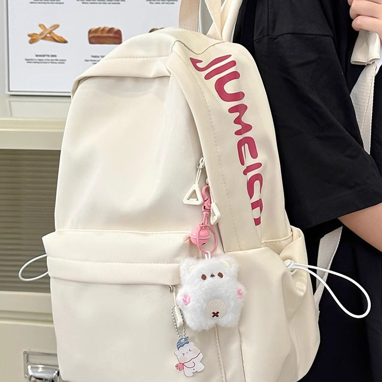 香港IT HKins简约纯色高中初中生书包女大学生双肩包旅行女生背包