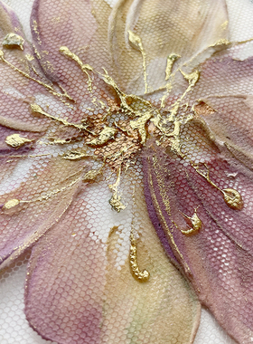 意大利Ruffo coli薄纱手绘彩绘花大牌布料奢侈品面辅料高定时装