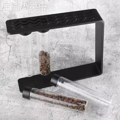 磁吸咖啡豆分装瓶试管玻璃展示架单管收纳保存咖啡工具密封罐闻香