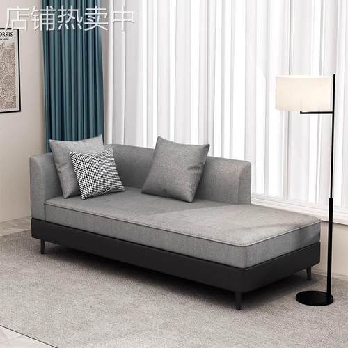 北欧布艺贵妃椅卧室实木美人榻别墅酒店公寓沙发休闲躺椅实木家具