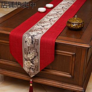 桌旗禅意餐桌台布现代简约复古棉麻布艺桌布茶席电视柜桌旗 新中式