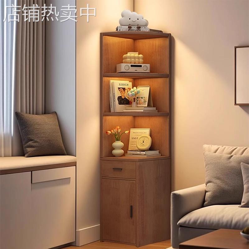 轻奢实木角柜转角柜墙角置物架客厅卧室角落收纳柜多层餐厅拐角柜