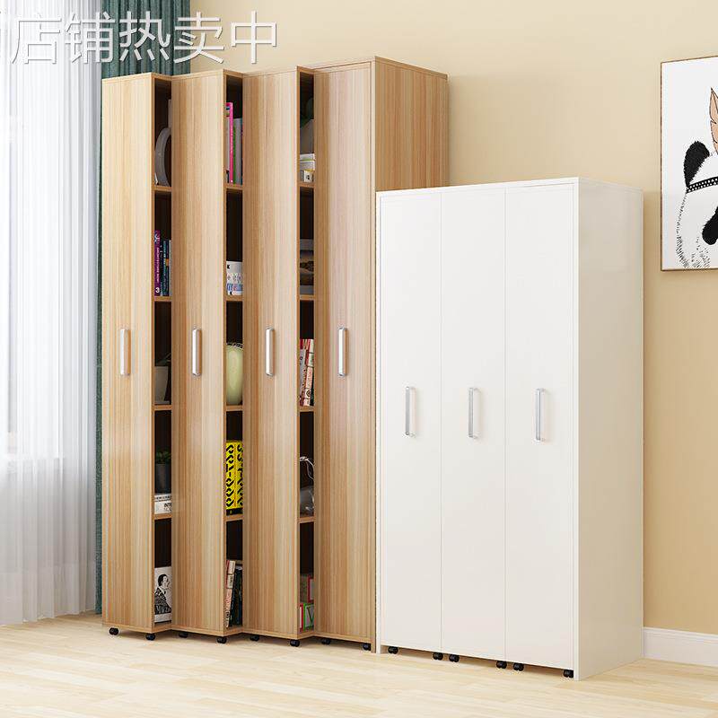 现代推拉防尘书架隐形书柜自由组合抽屉式收纳柜可移动鞋柜书橱柜
