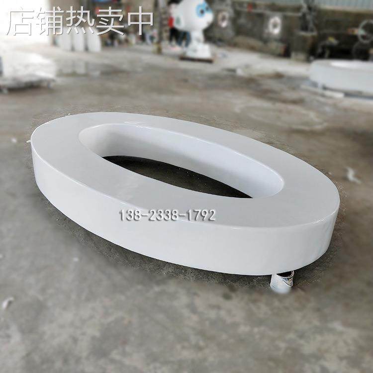 时尚简约玻璃钢椭圆形花池坐凳商业街美陈玻璃纤维树池休闲座椅