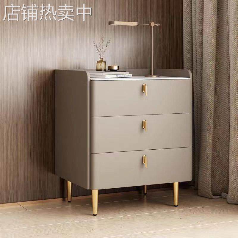 全实木轻奢入户床头柜客厅小网红收纳柜现代简约无线充电蓝牙音箱