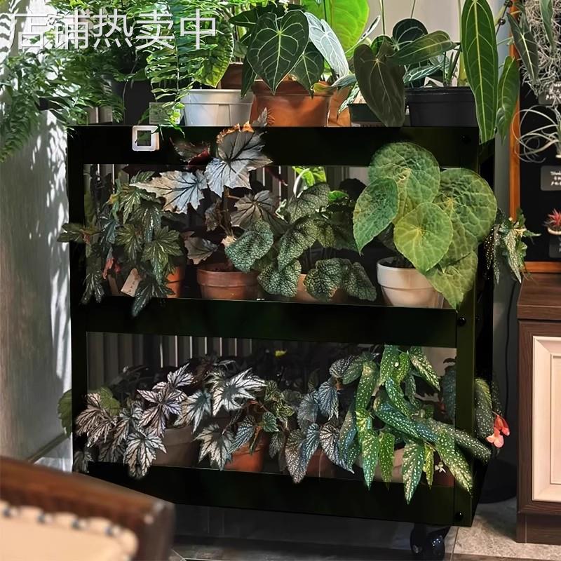 花架子客厅落地式小推车置物架可移动阳台不占地植物秋海棠多肉架