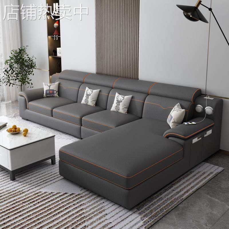 带音箱USB接口科技布贵妃轻奢客厅大小户型布艺沙发意式简约现代