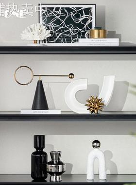 左顾 现代简约轻奢样板房会所展厅隔断展示柜摆件客厅书架装饰品