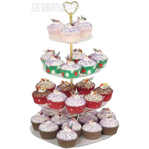 4层心形亚克力蛋糕展示架婚礼节庆糖果透明摆放架 Cake stand