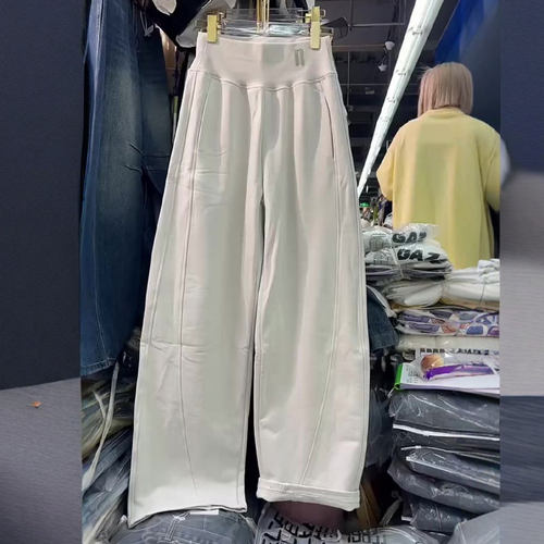 欧货高端定制白色大码阔腿裤女