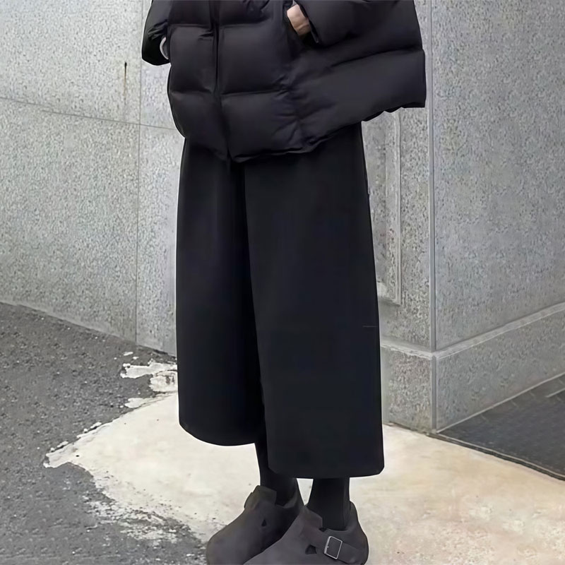 欧货高端定制黑色大码阔腿裤女