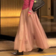 欧货高端定制樱花粉色大码 半身裙女2026春夏新款 网纱浪漫风大摆裙
