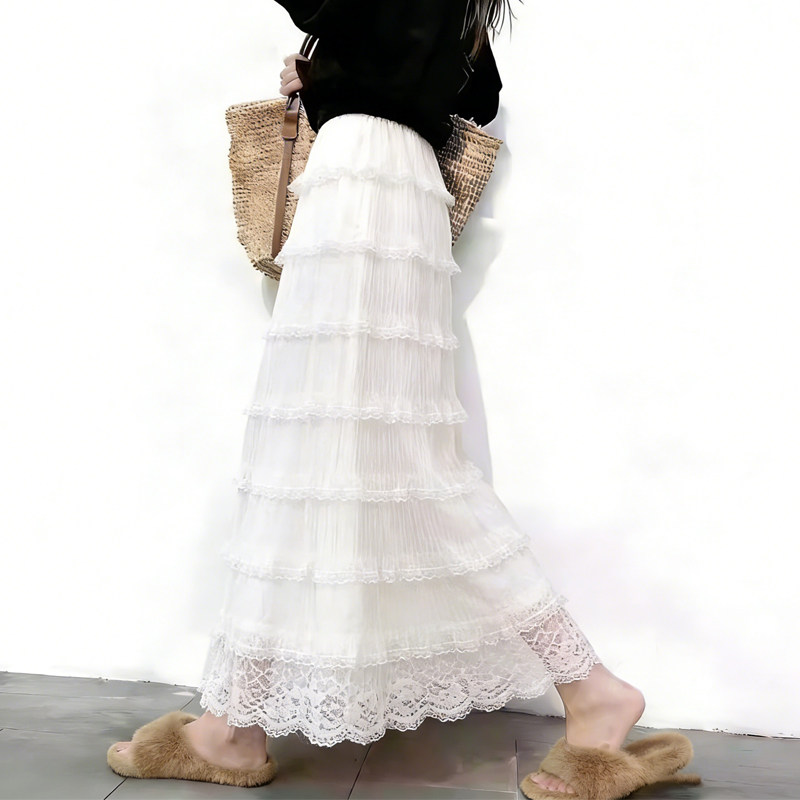 欧货高端定制白色蕾丝大码半身裙女2026早春新款温柔风多层蛋糕裙,女装/女士精品,大码半身裙,淘宝优惠券,粉丝福利购,淘宝优惠卷