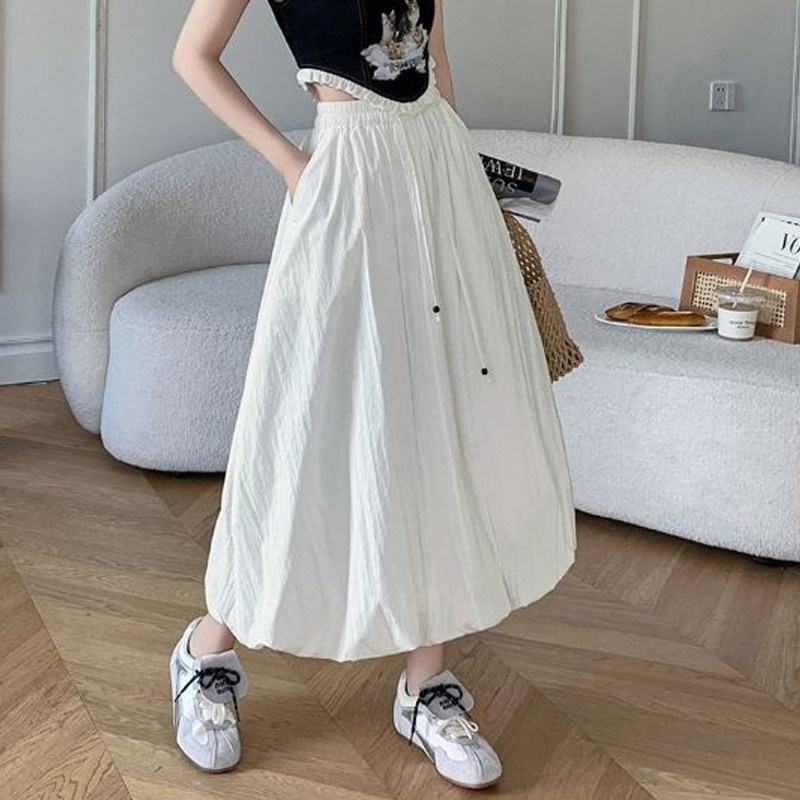 欧货高端定制米白色大码半身裙女2026早春新款慵懒风减龄花苞裙子,女装/女士精品,大码半身裙,淘宝优惠券,粉丝福利购,淘宝优惠卷