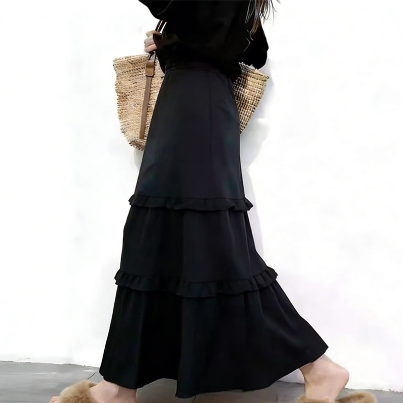 欧货高端定制黑色毛呢大码半身裙女2026早春新款慵懒风多层蛋糕裙,女装/女士精品,大码半身裙,淘宝优惠券,粉丝福利购,淘宝优惠卷