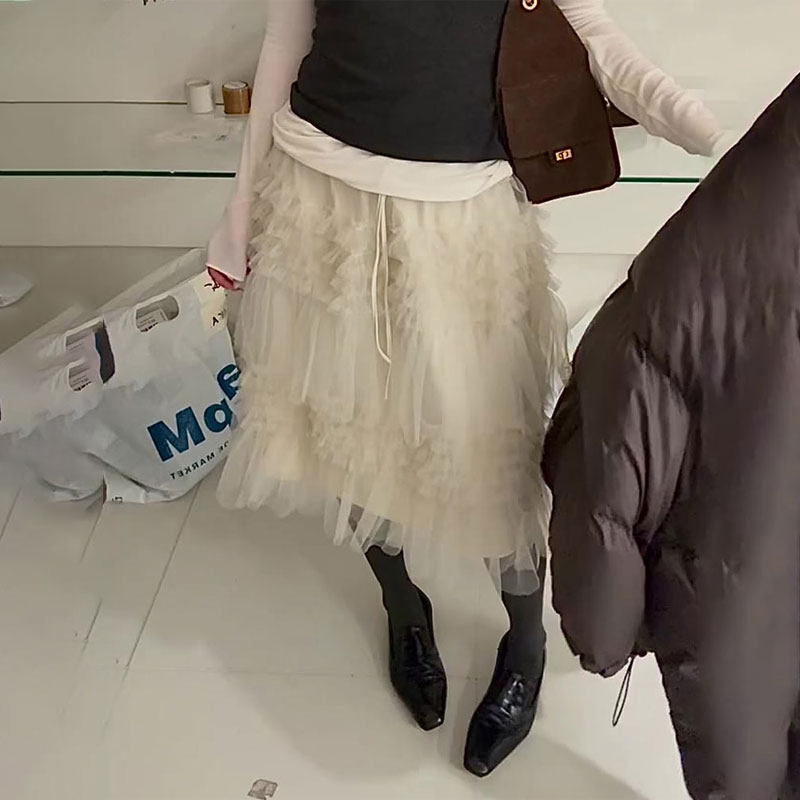 欧货高端定制杏色大码半身纱裙女2025冬季新款加厚气质A字蛋糕裙,女装/女士精品,大码半身裙,淘宝优惠券,粉丝福利购,淘宝优惠卷