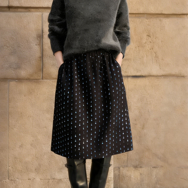 欧货高端定制黑色圆点大码半身裙女2026早春新款减龄百搭A字裙子,女装/女士精品,大码半身裙,淘宝优惠券,粉丝福利购,淘宝优惠卷