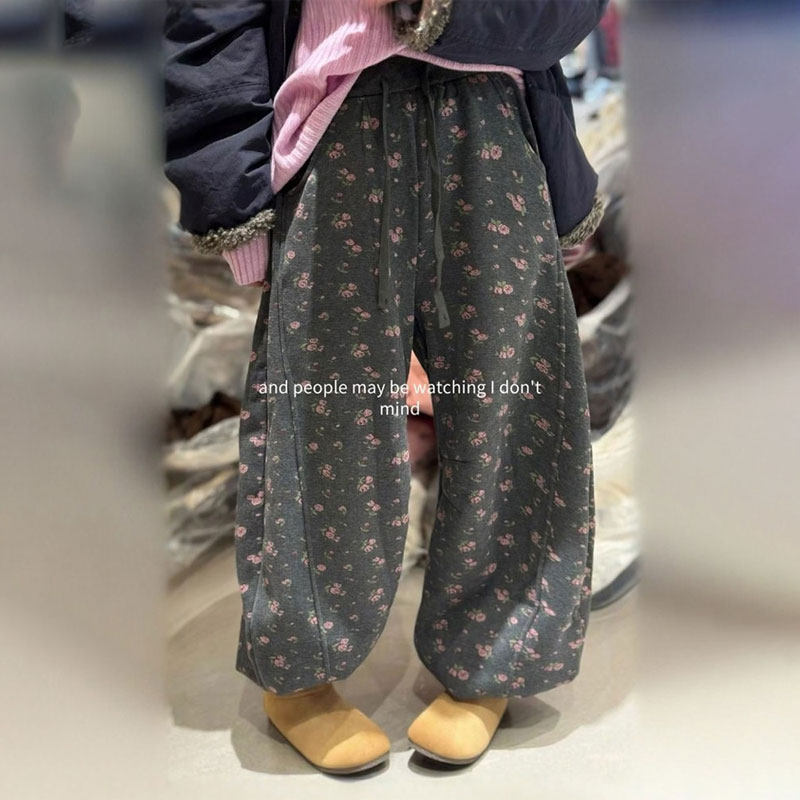 定制灰色粉玫瑰花大码阔腿卫裤女2025冬季新款加厚慵懒松弛休闲裤,女装/女士精品,大码裤装,淘宝优惠券,粉丝福利购,淘宝优惠卷