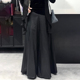 新款 欧货高端定制黑色大码 半身pu皮裙女2025冬季 加厚轻熟风大摆裙