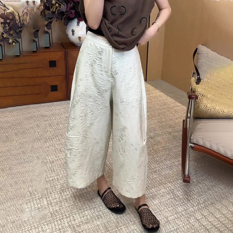 新中式国风白色印花阔腿裤女2025秋季新款显瘦简约潮流时尚直筒裤,女装/女士精品,大码裤装,淘宝优惠券,粉丝福利购,淘宝优惠卷