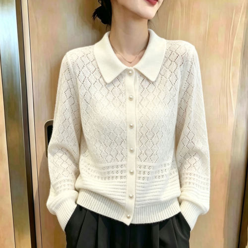 欧货高端白色翻领温柔大码上衣女