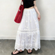欧货高端定制白色立体花大码 半身裙女2026春夏新款 蕾丝温柔A字裙