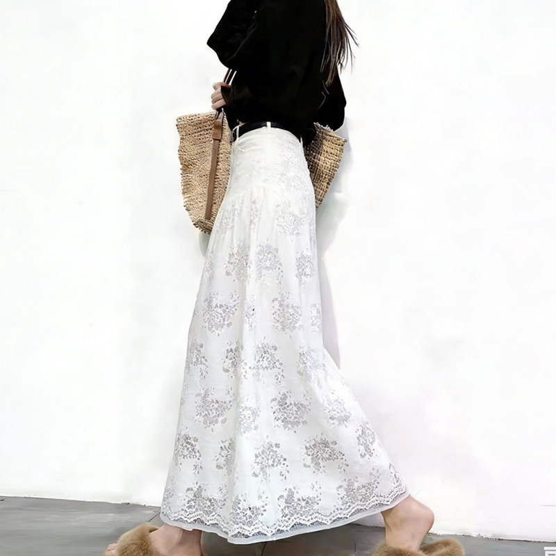 欧货高端定制白色蕾丝大码半身裙女2026早春新款轻熟温柔风大摆裙,女装/女士精品,大码半身裙,淘宝优惠券,粉丝福利购,淘宝优惠卷