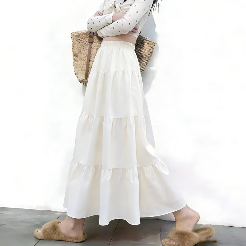 欧货高端定制奶白色缎面大码半身裙女2026早春新款温柔多层蛋糕裙,女装/女士精品,大码半身裙,淘宝优惠券,粉丝福利购,淘宝优惠卷