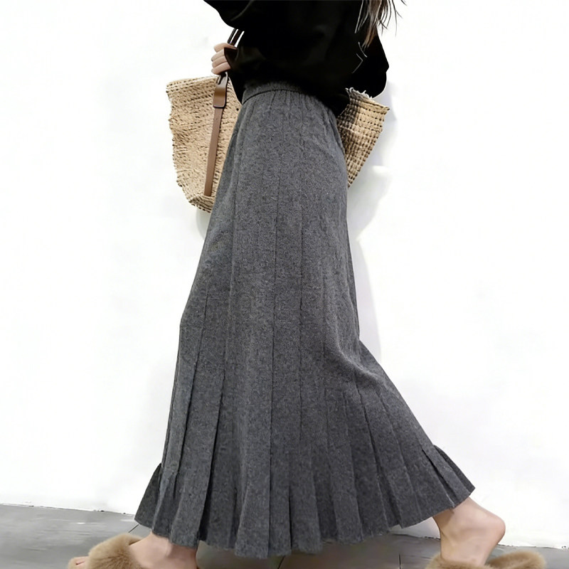欧货高端定制花灰色毛呢大码半身裙女2025冬季新款加厚减龄百褶裙,女装/女士精品,大码半身裙,淘宝优惠券,粉丝福利购,淘宝优惠卷