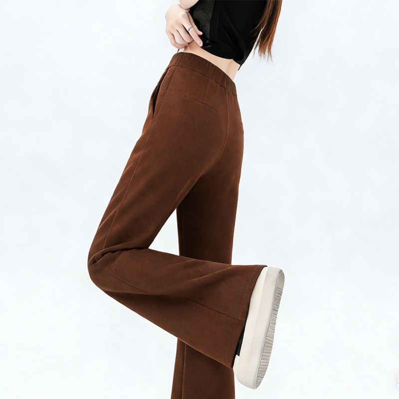 欧货高端定制焦糖色窄版直筒裤女2026早春新款轻熟风修身休闲裤子,女装/女士精品,大码裤装,淘宝优惠券,粉丝福利购,淘宝优惠卷