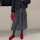 新款 欧货高端定制灰色毛呢大码 半身裙女2025冬季 加厚减龄花苞裙子