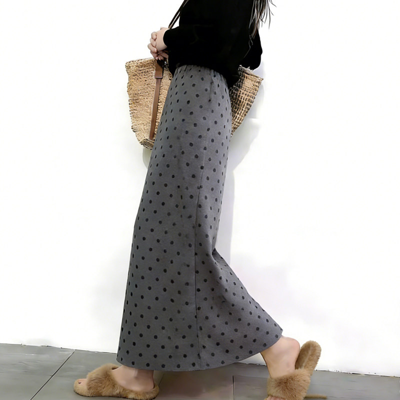 欧货高端定制灰色毛呢大码半身裙女2026早春新款圆点减龄A字裙子,女装/女士精品,大码半身裙,淘宝优惠券,粉丝福利购,淘宝优惠卷