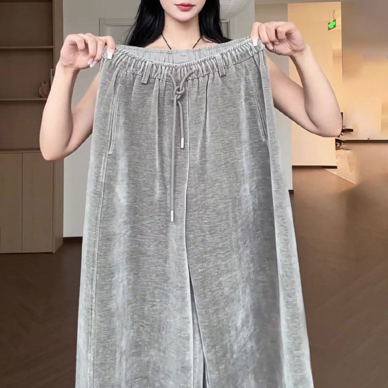 欧货高端定制灰色灯芯绒大码阔腿裤女2025秋冬新款加厚松弛休闲裤,女装/女士精品,大码裤装,淘宝优惠券,粉丝福利购,淘宝优惠卷