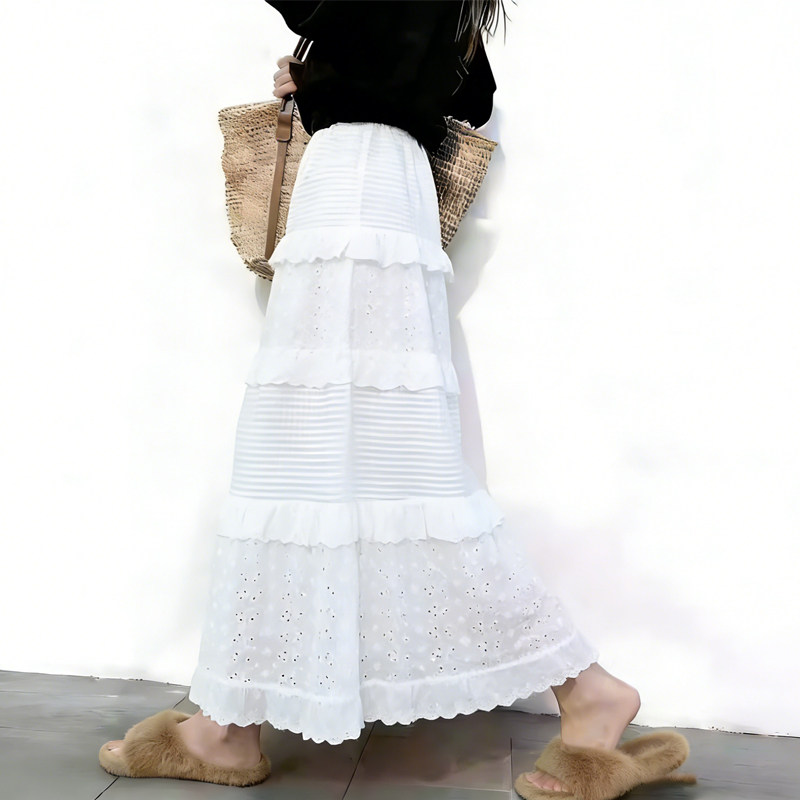 欧货高端定制白色蕾丝大码半身裙女2026早春新款镂空多层蛋糕裙子,女装/女士精品,大码半身裙,淘宝优惠券,粉丝福利购,淘宝优惠卷