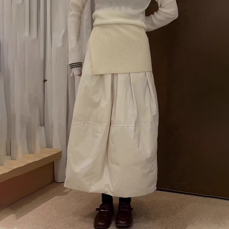 欧货高端小众定制米色大码半身裙