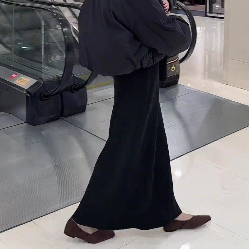 欧货高端定制黑色轻熟大码半身裙女2025冬季新款百搭加厚A字伞裙,女装/女士精品,大码半身裙,淘宝优惠券,粉丝福利购,淘宝优惠卷