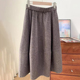 新款 欧货高端定制咖灰色毛呢大码 半身裙女2025冬季 加厚温柔风伞裙