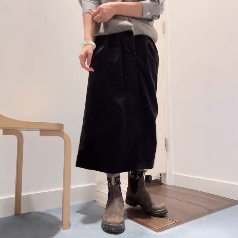 欧货高端定制黑色大码半身裙女