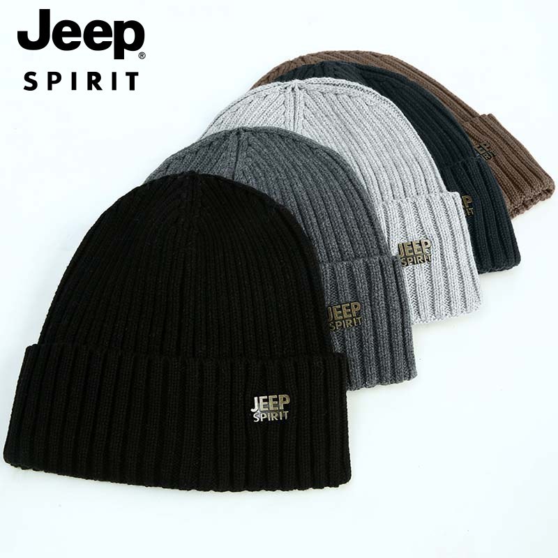 JEEP男针织帽子秋冬加厚保暖防寒