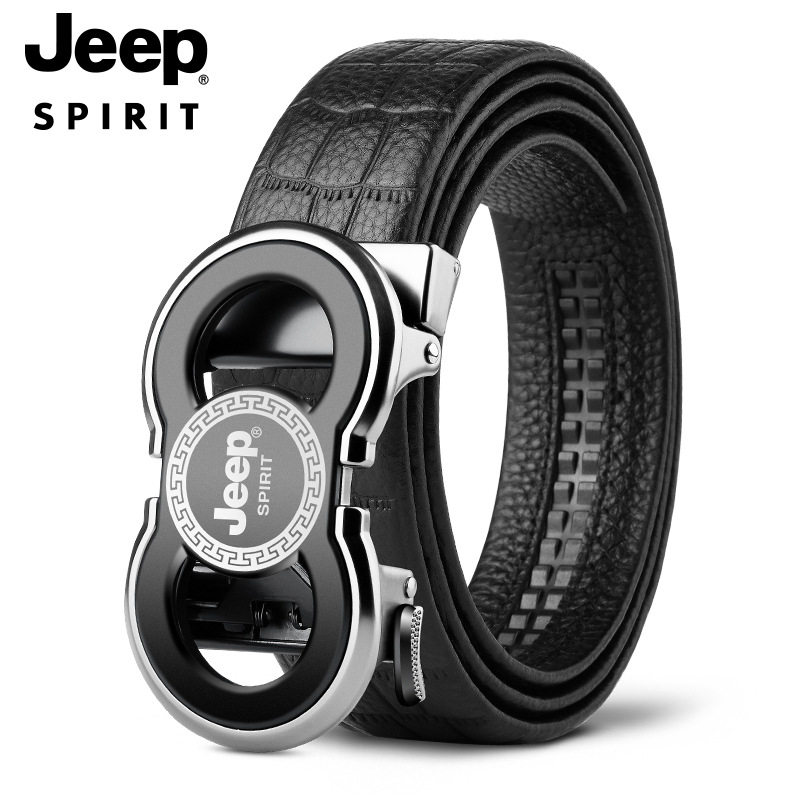 JEEP男士真皮自动扣腰带礼盒装