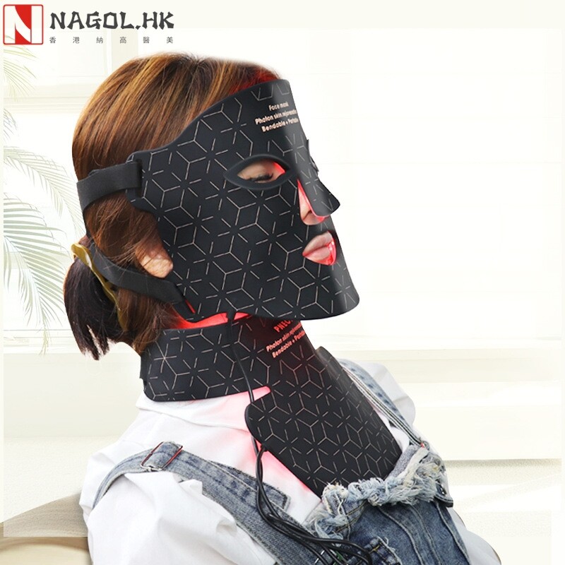 光子面罩美容仪红蓝黄光脸部吸收硅胶面膜光谱仪带脖子面罩仪