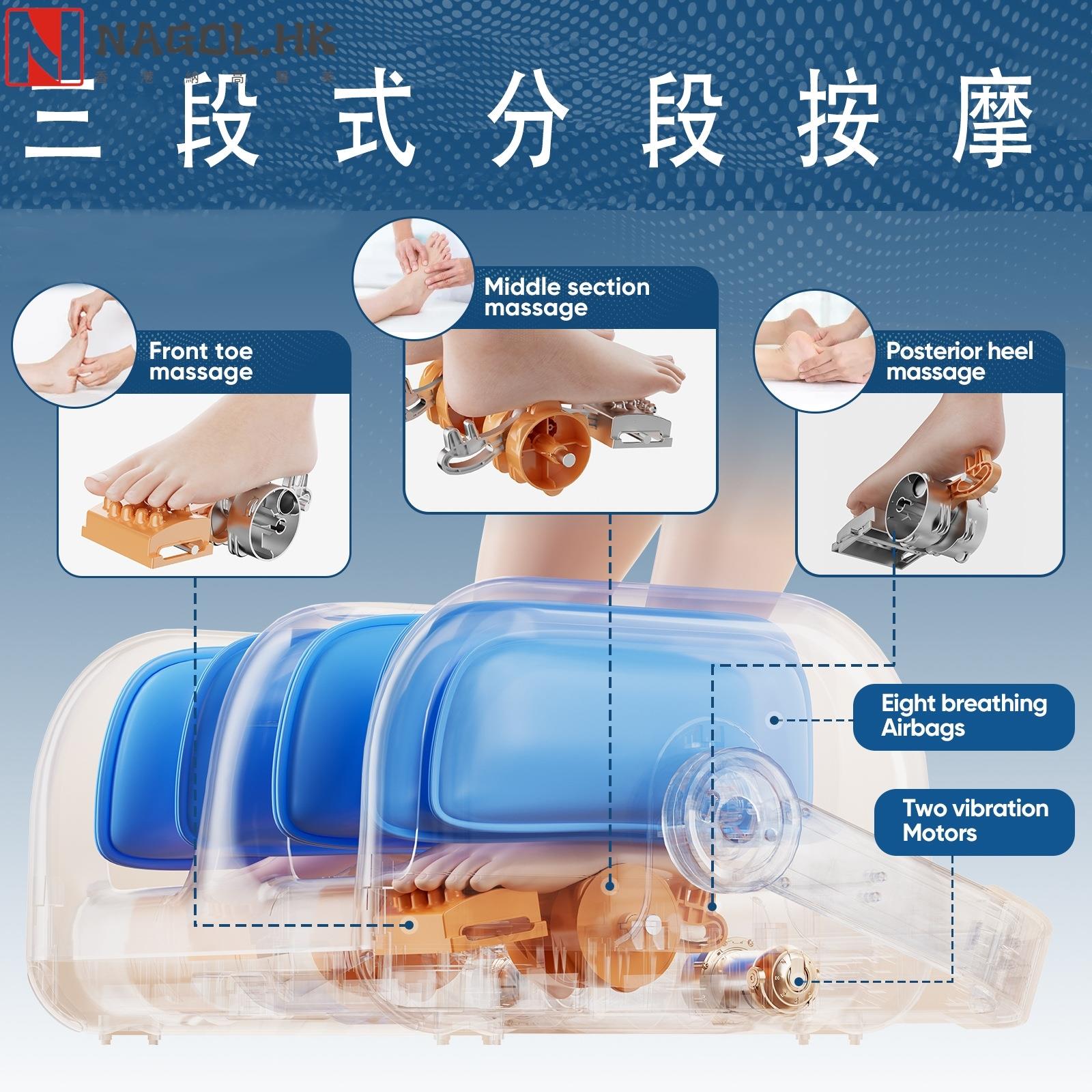 跨境按摩器足底小腿手臂三用全自动气囊按摩美腿机揉捏足疗机定制