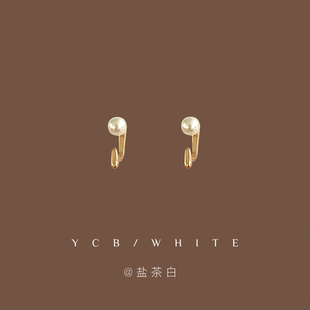 「珍妮日记」简约气质小巧珍珠耳钉925纯银小众设计感精致耳环