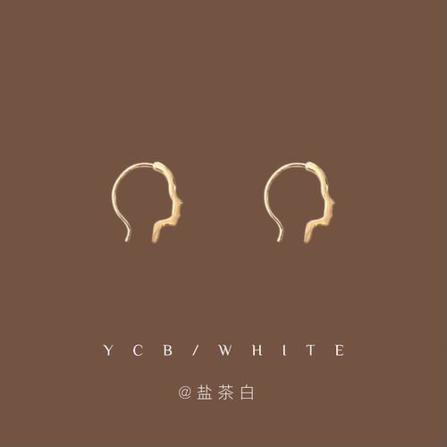 简约人脸轮廓耳钉小众