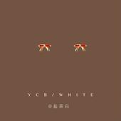 「芝士莓莓」睡觉不用摘小巧mini蝴蝶结耳钉925纯银精致日常耳环