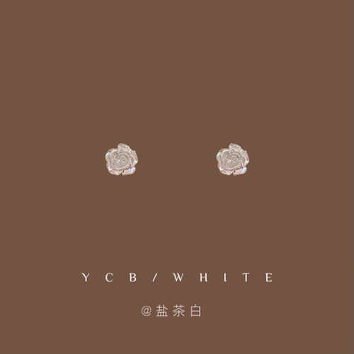 「清冷小野莓」透明玫瑰小耳钉！