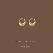 「简」简约百搭小巧气质耳环耳扣素圈小众设计感冷淡风日常耳饰