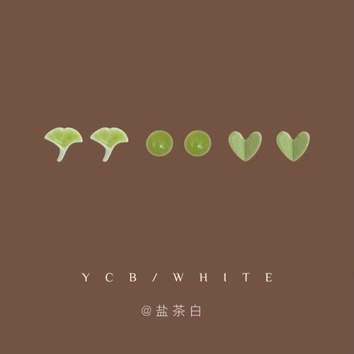 「无尽夏」简约小巧百搭绿色耳钉
