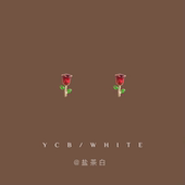 「半熟玫瑰」简约小巧mini气质花朵耳钉925银针小众设计精致耳饰